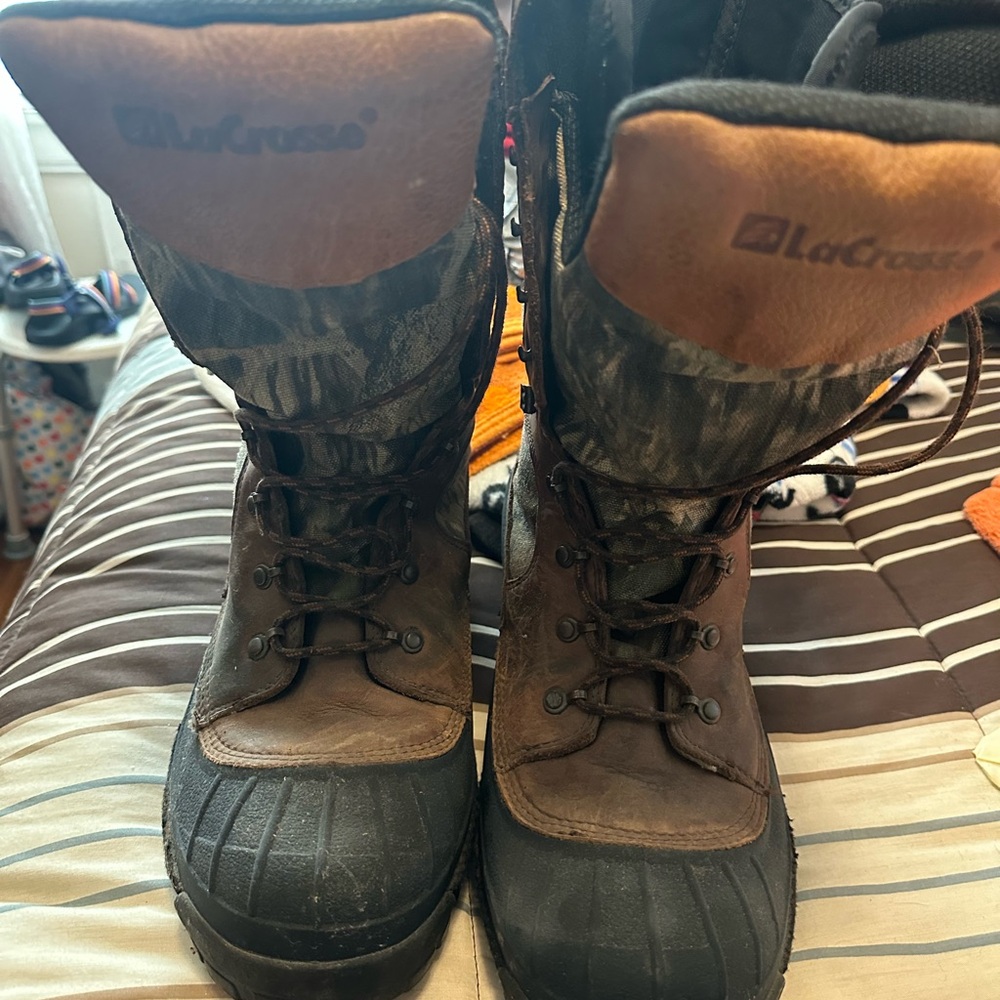 LaCrosse Camouflage and Dark Brown Boots